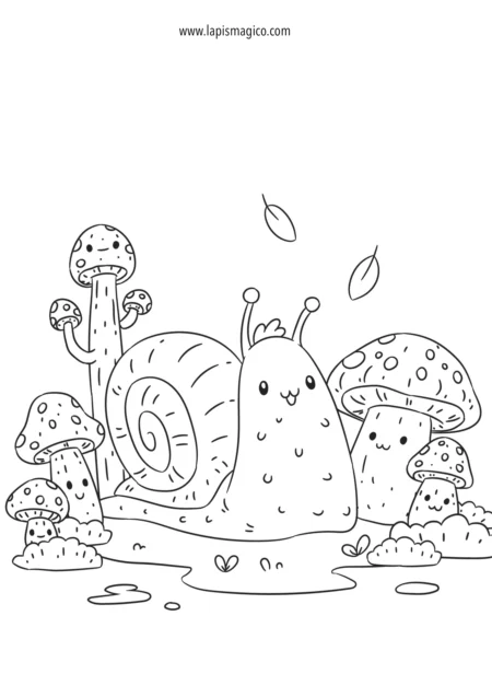 Desenhos de caracóis para colorir, ficha pdf nº4
