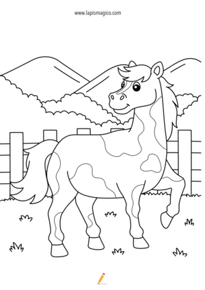 Desenhos de cavalos para colorir, ficha pdf nº2