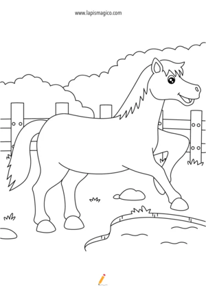 Desenhos de cavalos para colorir, ficha pdf nº4
