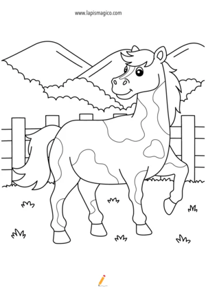 Desenhos de cavalos para colorir, ficha pdf nº5