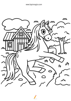 Desenhos de cavalos para colorir, ficha pdf nº6