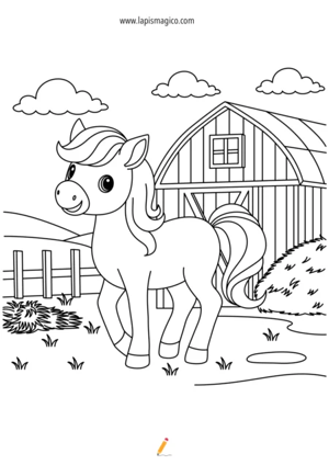 Desenhos de cavalos para colorir, ficha pdf nº9