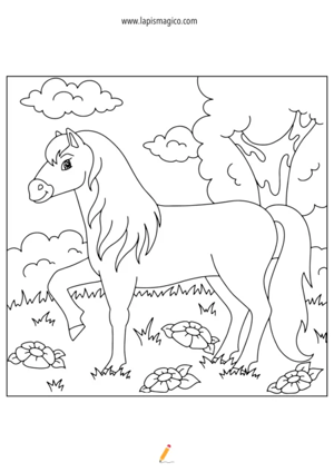 Desenhos de cavalos para colorir, ficha pdf nº11