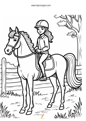 Desenhos de cavalos para colorir, ficha pdf nº13