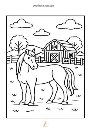 Desenhos de cavalos para colorir, ficha pdf nº14