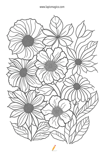 Desenhos de flores para colorir, ficha pdf nº1