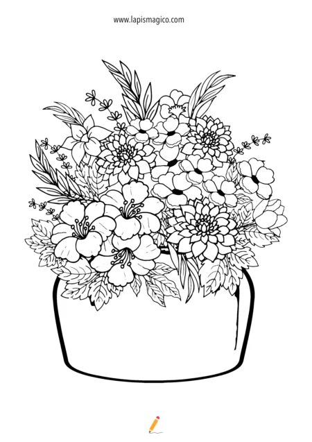 Desenhos de flores para colorir, ficha pdf nº2