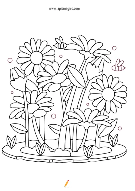 Desenhos de flores para colorir, ficha pdf nº6