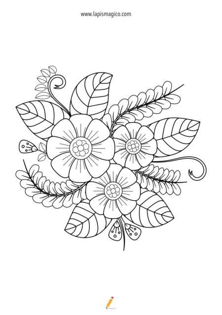 Desenhos de flores para colorir, ficha pdf nº11