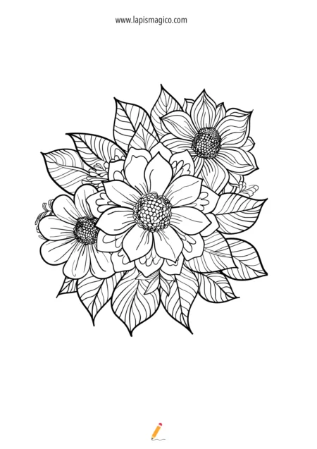 Desenhos de flores para colorir, ficha pdf nº14