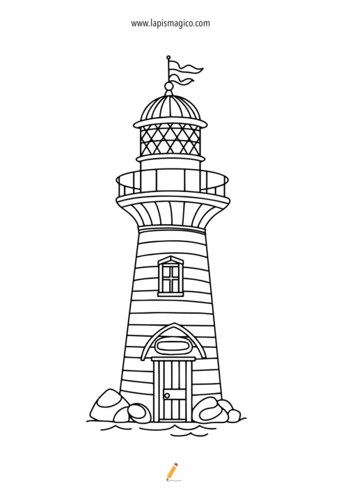 Desenhos de Faróis para colorir, ficha pdf nº4