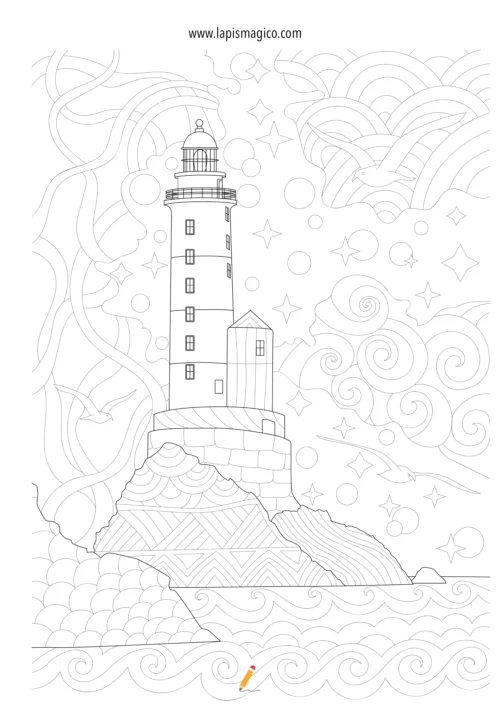 Desenhos de Faróis para colorir, ficha pdf nº10