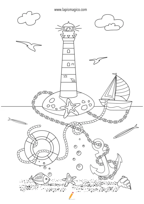 Desenhos de Faróis para colorir, ficha pdf nº11