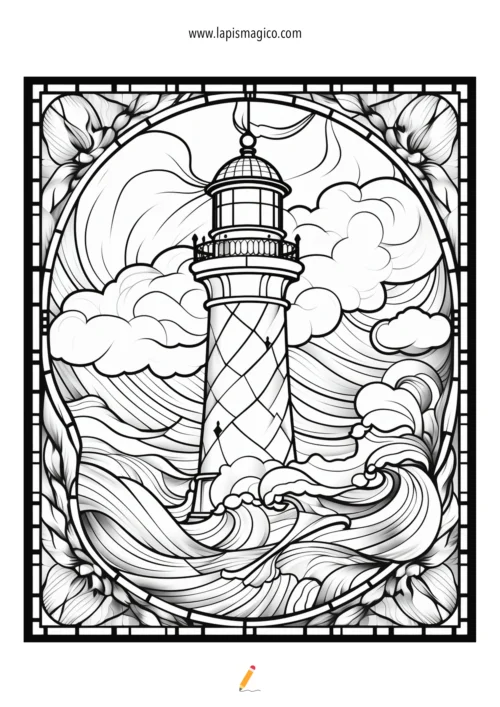 Desenhos de Faróis para colorir, ficha pdf nº15