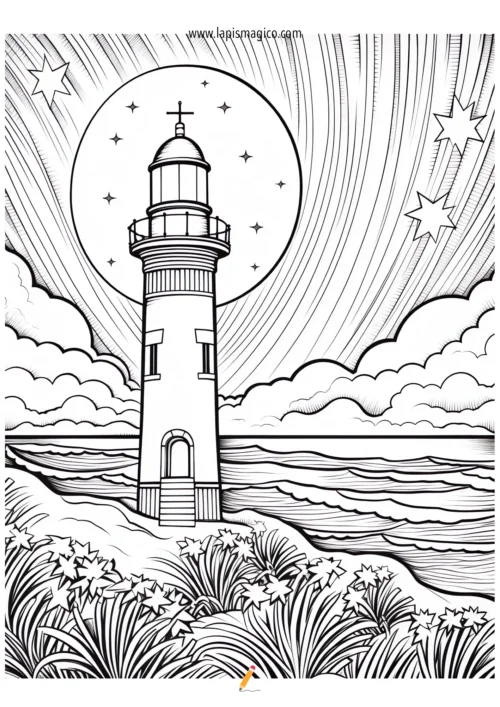 Desenhos de Faróis para colorir, ficha pdf nº16