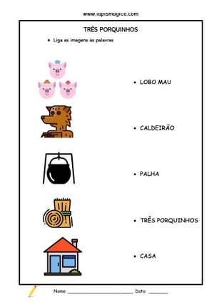 Os três porquinhos, ficha pdf nº1
