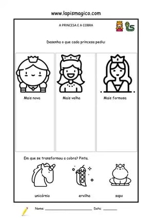 A bela e a cobra, ficha pdf nº3