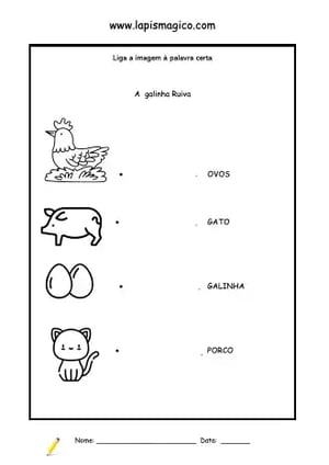 A Galinha Ruiva, ficha pdf nº2