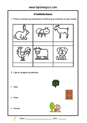 O Coelhinho Branco, ficha pdf nº2