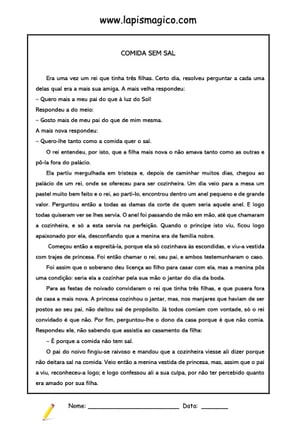 Comida sem Sal, ficha pdf nº1