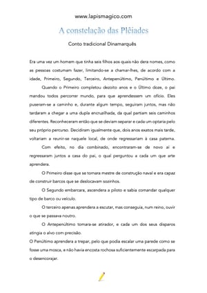 A constelação das Plêiades, ficha pdf nº1