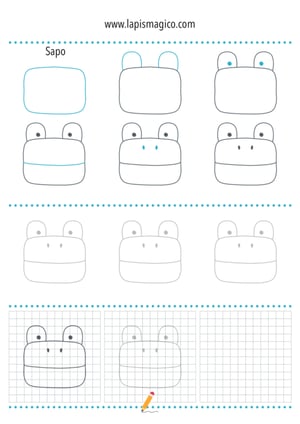 Aprende a desenhar sapos, ficha pdf nº1