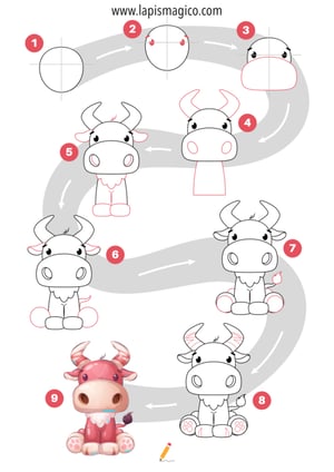 Aprende a desenhar vacas, ficha pdf nº2
