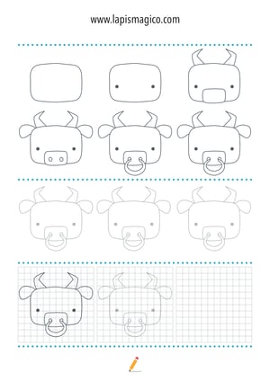 Aprende a desenhar vacas, ficha pdf nº1