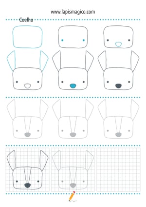 Aprende a desenhar coelhos, ficha pdf nº1