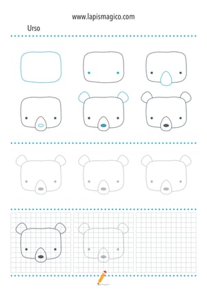 Aprende a desenhar ursos, ficha pdf nº1