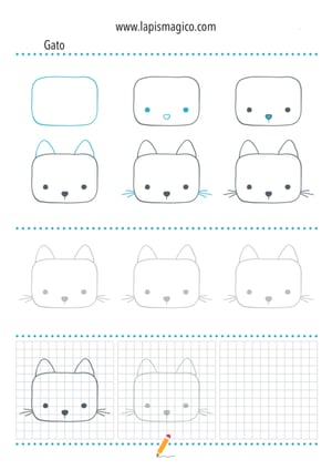 Aprende a desenhar gatos, ficha pdf nº1