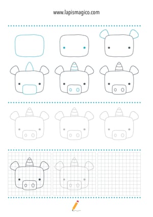 Aprende a desenhar unicórnios, ficha pdf nº2