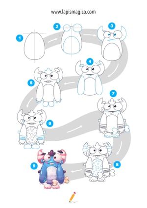 Aprende a desenhar monstro, ficha pdf nº1