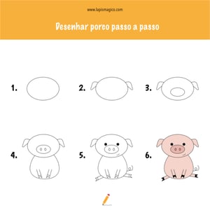 Aprende a desenhar porcos, ficha pdf nº1