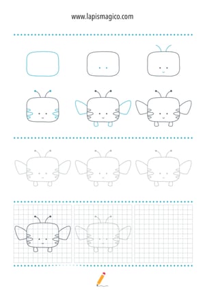 Aprende a desenhar abelhas, ficha pdf nº1