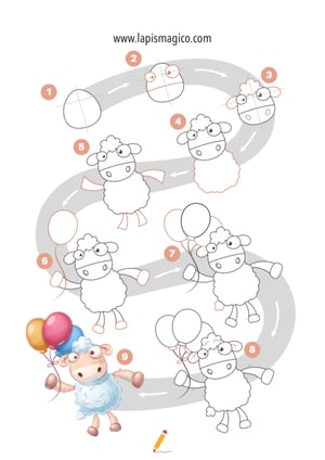 Aprende a desenhar ovelhas, ficha pdf nº3