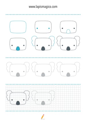 Aprende a desenhar coala, ficha pdf nº1