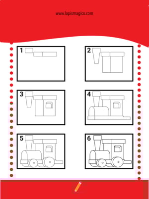 Aprende a desenhar comboios, ficha pdf nº1