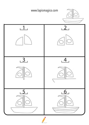 Aprende a desenhar barcos, ficha pdf nº1
