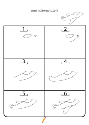 Aprende a desenhar aviões, ficha pdf nº1