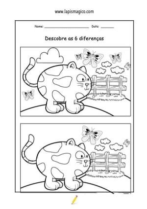Gato diferenças, ficha pdf nº1