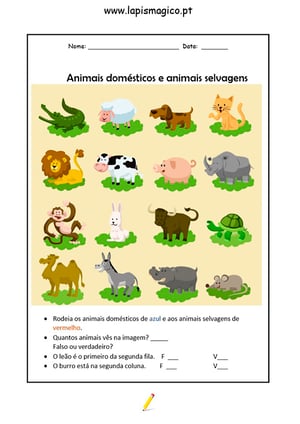 O burro que vestiu a pele de um leão, ficha pdf nº1