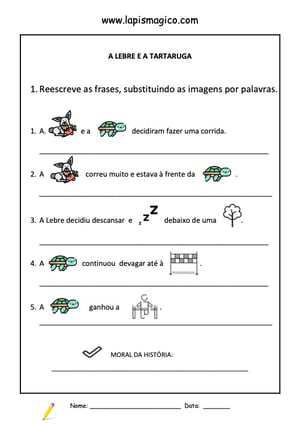 A lebre e a tartaruga, ficha pdf nº3