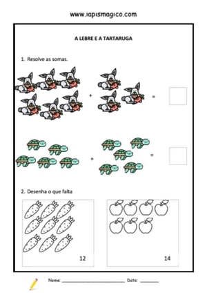 A lebre e a tartaruga, ficha pdf nº2