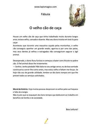 O velho cão de caça, ficha pdf nº1