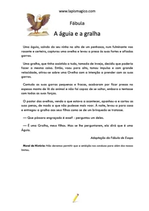 A águia e a gralha, ficha pdf nº2