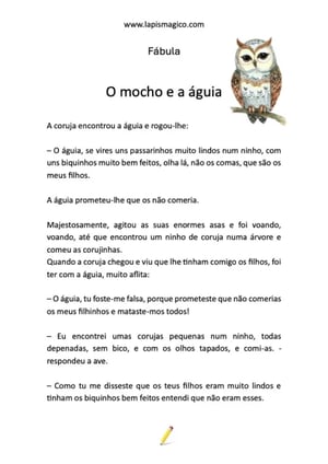 A águia e o mocho, ficha pdf nº1