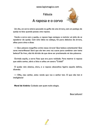 A raposa e o corvo, ficha pdf nº2