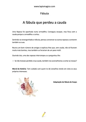 A raposa que perdeu a cauda, ficha pdf nº1