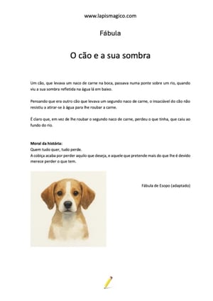 O cão e a sua sombra, ficha pdf nº1